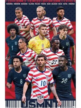 USA Men's National Team Soccer Poster - NWT